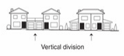 This is a picture of a 'semi-detached house.' A semi-detached house has a vertical division between units